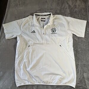 Adidas Northwest Missouri State Bearcats Football Size L 1/4 Zip Windshirt Whte